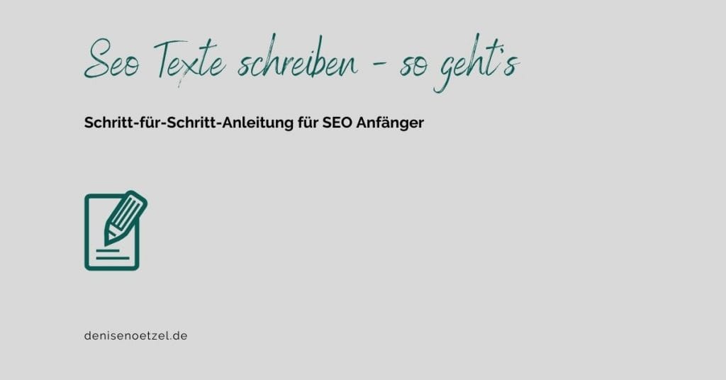 SEO Texte schreiben - so geht's