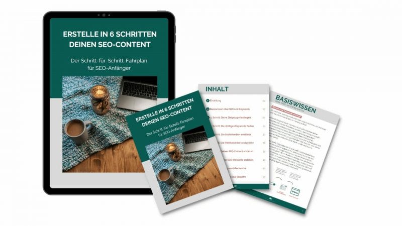 SEO-E-Book-Mockup E-Book: So erstellst du in 6 Schritten deinen SEO-Content